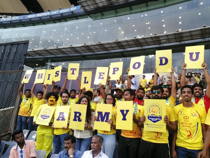 The CSK fan club whistle podu army