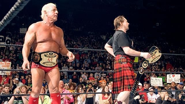 Flair and Piper as World Tag Team Champions in 2006.