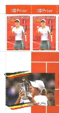 STAMP OF BELGIUM ON JUSTIN HENIN - RECORD FOUR TITLES AT DUBAI TENNIS