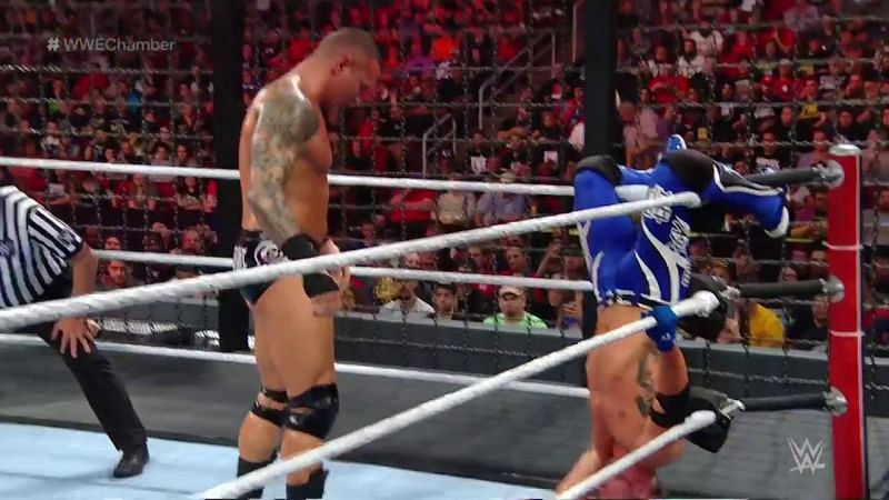Randy Orton eliminated AJ Styles at Elimination Chamber