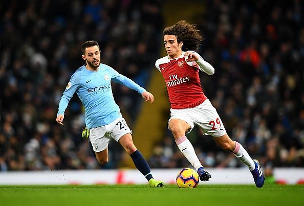 Matteo Guendouzi in action against Manchester City