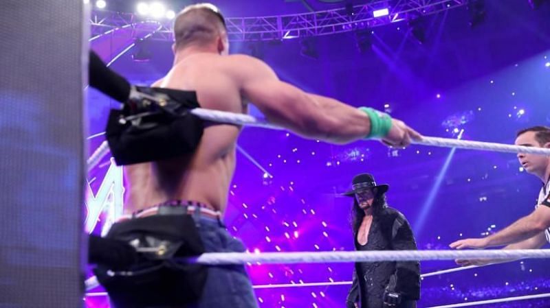 Cena and The Deadman faced off at WWE WrestleMania 34 last year.