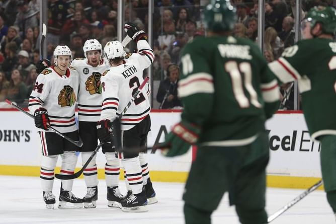 Gustafsson's second goal lifts Blackhawks past Wild in OT