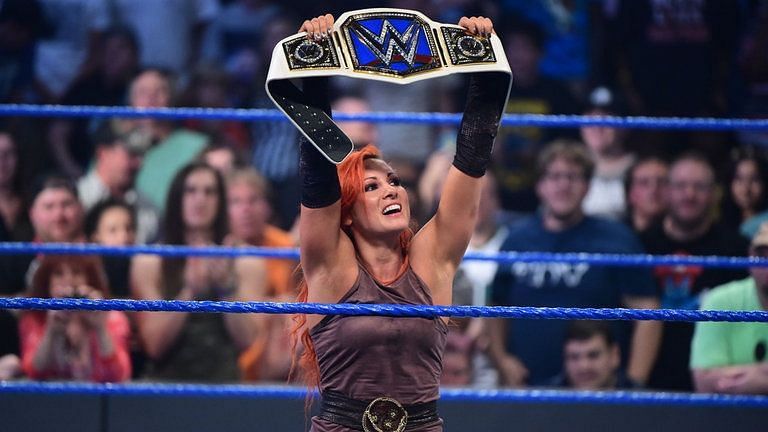 Becky Lynch after winning SmackDown Women&#039;s Title.