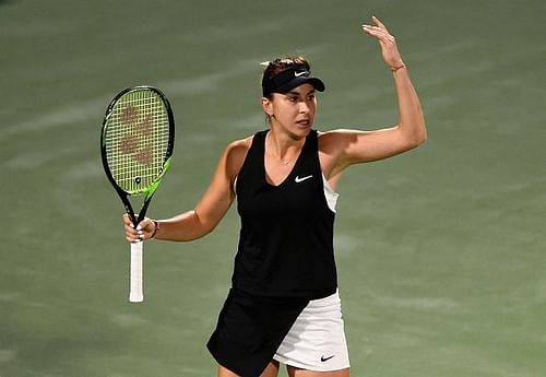 Belinda Bencic during her semi-final match with Elina Svitolina