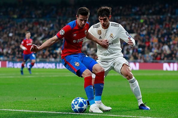 Jesus Vallejo in action for Real Madrid