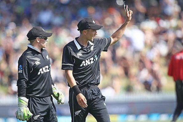 Trent Boult (R) emerged as the only positive for New Zealand from the ODI series