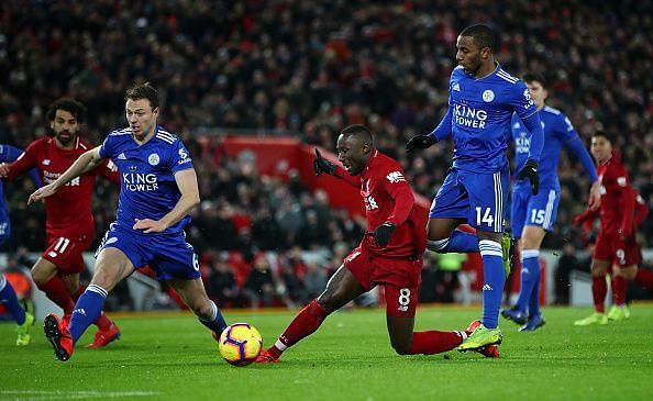 Keita was unfortunate not to have been awarded a spot-kick after Ricardo Pereira&#039;s challenge