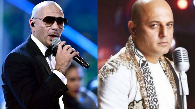 Pitbull (left) received a lot of criticism for not being able to make it to the ceremony at the last moment