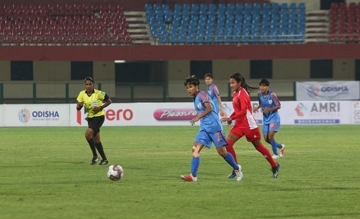 Ratanbala Devi of the Indian women&#039;s football team during the Hero Gold Cup