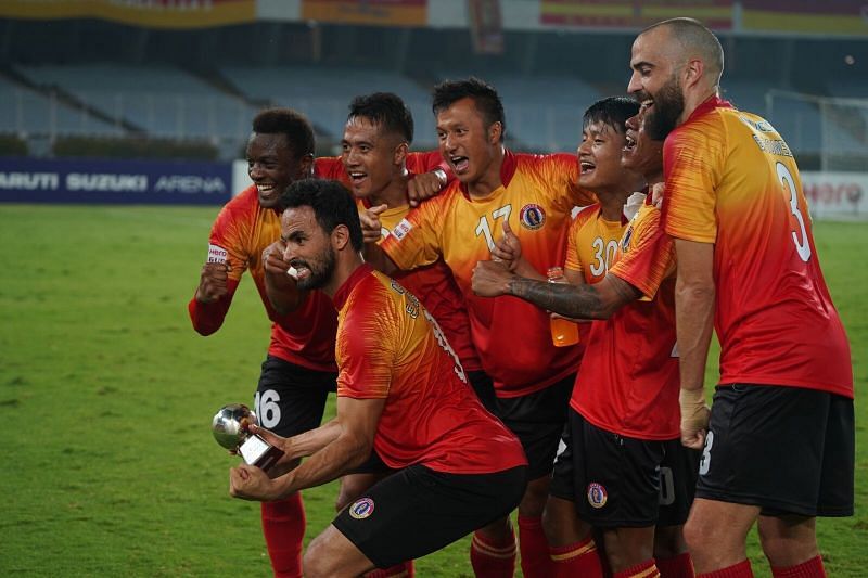 East Bengal players celebrating after the win