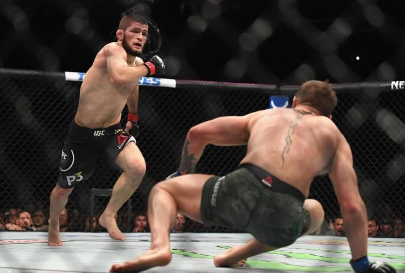 Khabib won against McGregor via a neck crank