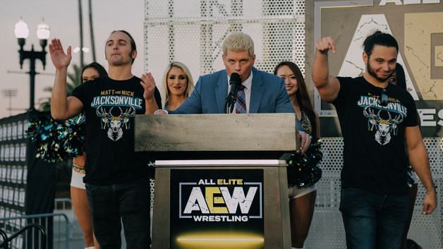 Cody Rhodes and The Young Bucks at the AEW press conference