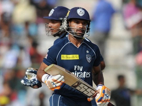 Dhawan when playing for Deccan Chargers