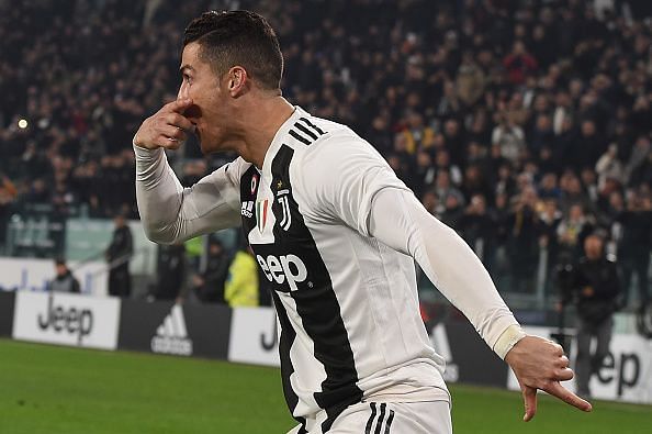 Cristiano Ronaldo scored his 19th league goal of the season against Frosinone