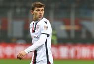 Barella in action for Cagliari