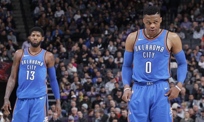 Paul George has taken over the leading role from Westbrook down in Oklahoma City.