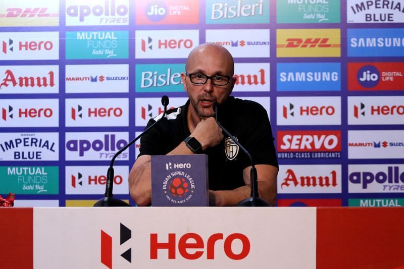 Eelco has been successful in implementing a footballing philosophy and style which was not seen before in Northeast United FC (Image Courtesy: ISL)