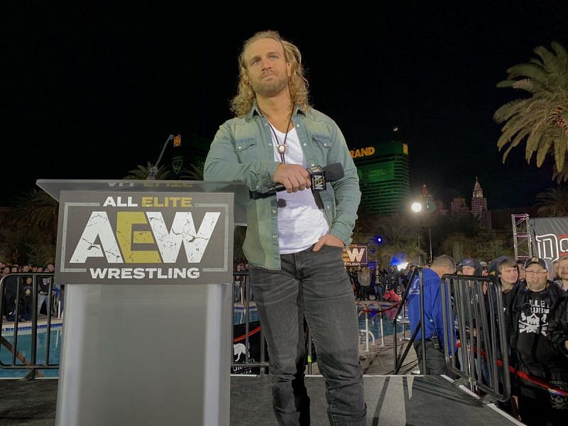 Adam Page clearly not in full gear