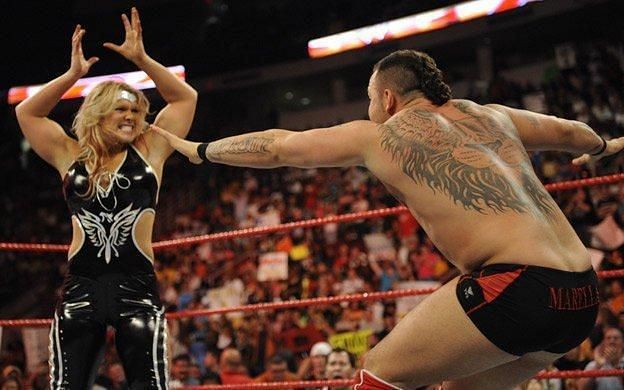 Santino Marella is beside himself at who answered his open challenge--Beth Phoenix, the Glamazon.