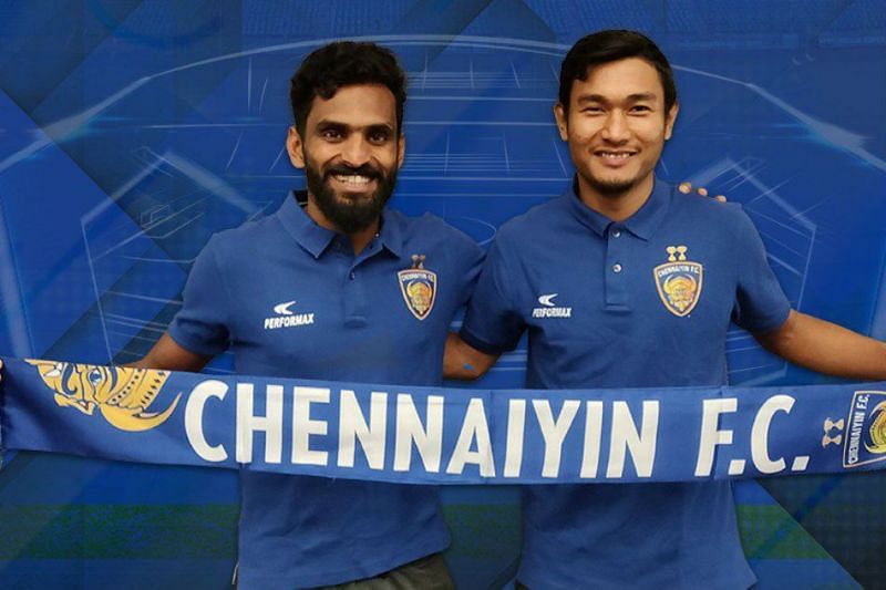 CK Vineeth and Halicharan Narzary moved together from Kerala to Chennaiyin FC (Image Courtesy: ISL)