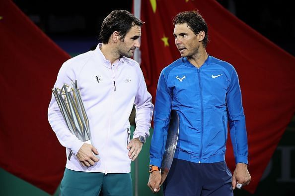 Roger Federer (left) and Rafael Nadal have made the sport immensely popular along with Novak Djokovic