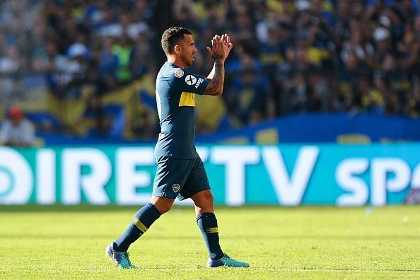 Tevez, once the scourge of many teams in England, now plays for Boca Juniors currently