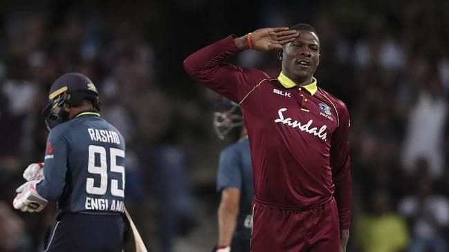 Sheldon Cottrell took a five-wicket haul to hand the WIndies their first victory of this series.