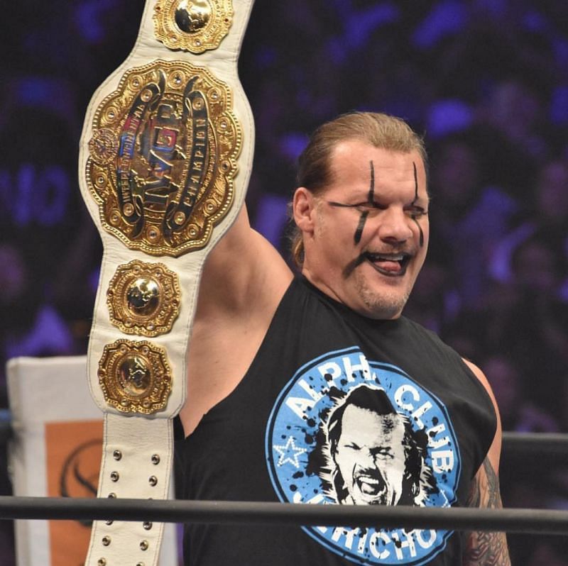 Chris Jericho as the IWGP Intercontinental Champion