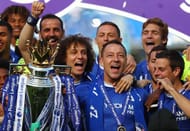 John Terry celebrates an EPL Title with Chelsea.