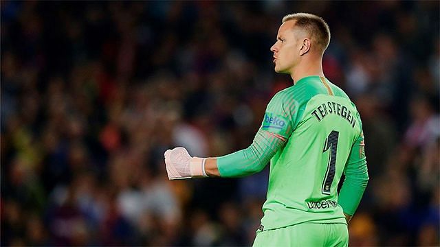 Stegen&#039;s goalkeeping kept Barca in the game in the first half.