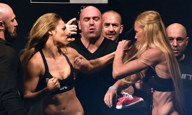 Ronda Rousey and Holly Holm memorably brawled at the UFC 193 weigh in