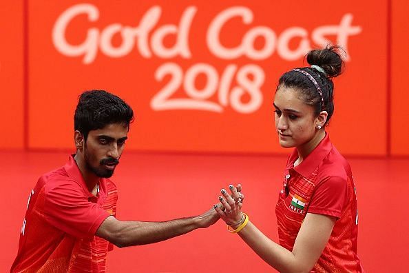 Sathiyan Gnanasekaran (left) and Manika Batra