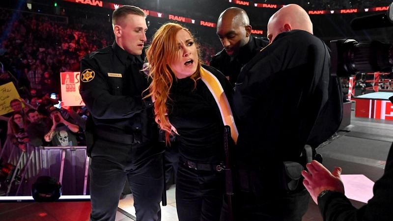 Becky Lynch had to be arrested after yet another interference