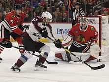 Compher scores twice, Avs beat Blackhawks 5-3