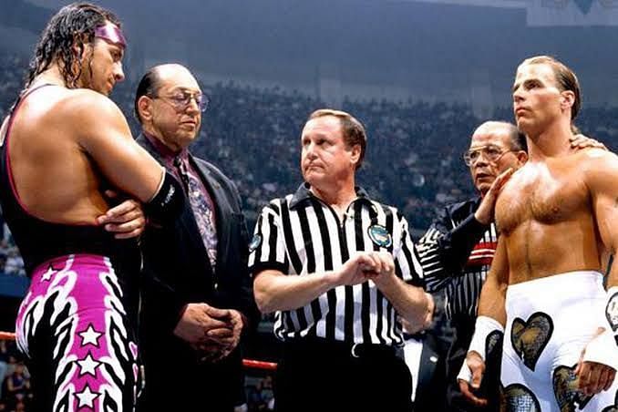 Referee Earl Hebner stating the rules!
