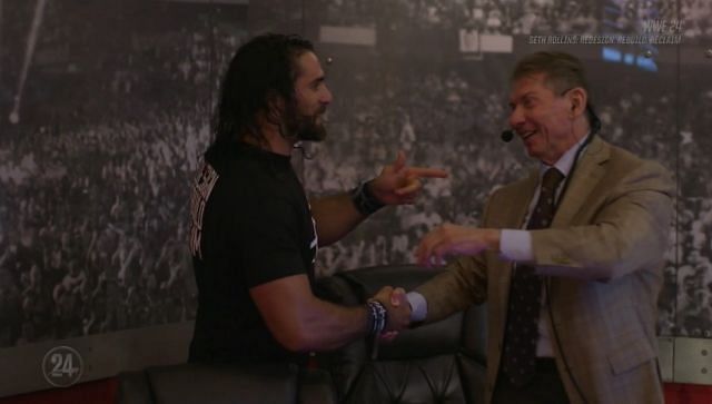 Image result for Vince McMahon seth rollins backstage
