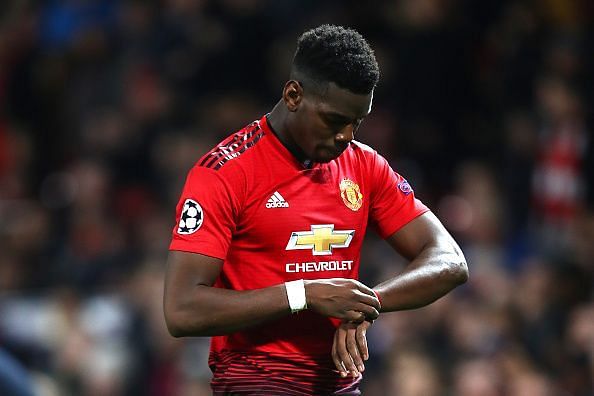 Paul Pogba was sent off after seeing two yellow cards in the first leg