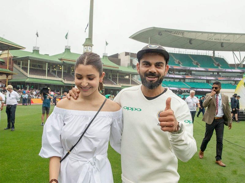 Virat Kohli with wife Anushka Sharma at the SCG