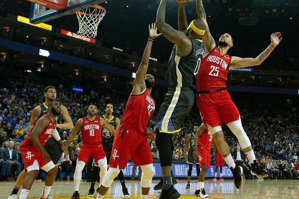 DeMarcus Cousins did a great job against the tall Houston defenders. Credit: SF Chronicle