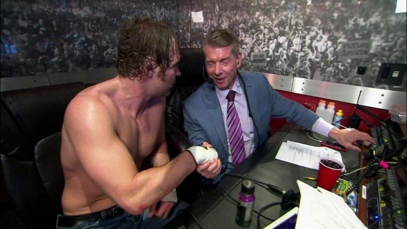 Dean Ambrose and Vince McMahon in more civil days.