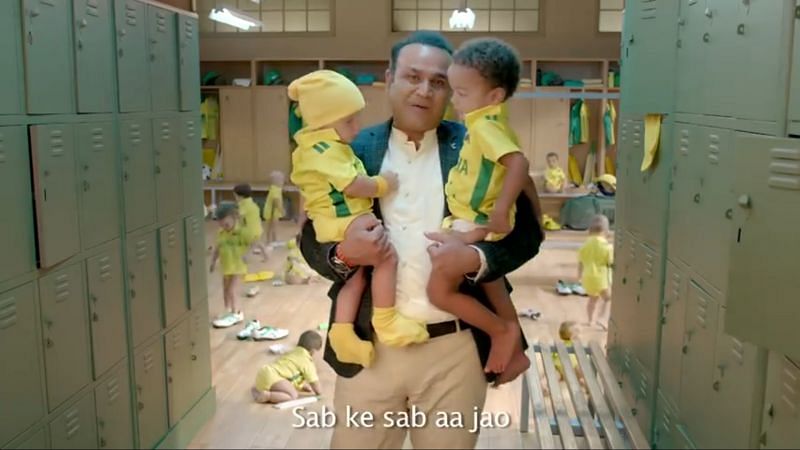 Screen grab of the ad featuring Virender Sehwag