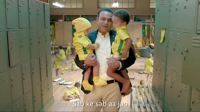 Watch: Virender Sehwag features in a funny advertisement while babysitting kids
