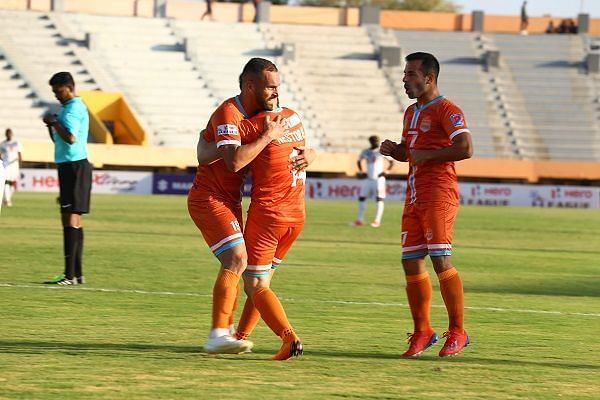 Chennai City&#039;s (from left) Pedro Manzi, Nestor Gordillo, and Sandro Rodriguez have been the key players in their I-League campaign