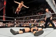 Daniel Bryan performing a Diving Headbutt