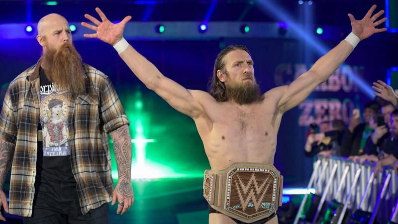 WWE Champion &Atilde;&cent;&Acirc;&Acirc;The New&Atilde;&cent;&Acirc;&Acirc; Daniel Bryan is joined by Rowan as he hits the ring prior to the Gauntlet Match.