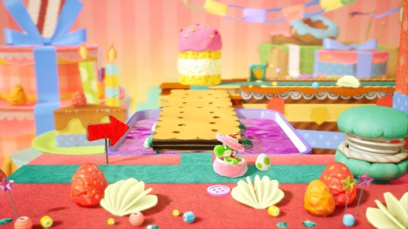 A Yoshi hiding in Yoshi&Atilde;&cent;&Acirc;&Acirc;s Crafted World