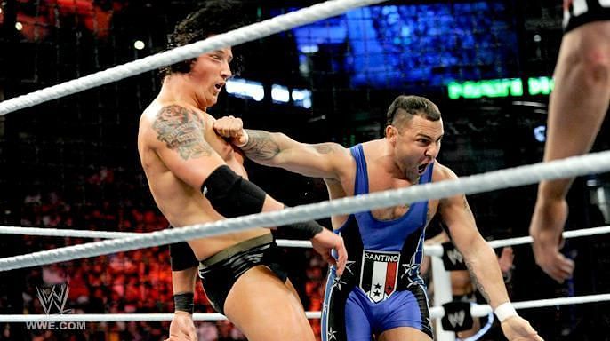 Santino Marella somehow found his way inside the barbaric Elimination Chamber match in 2012.