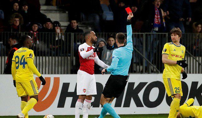 Arsenal lost 1-0 away to BATE Borisov in the Europa League