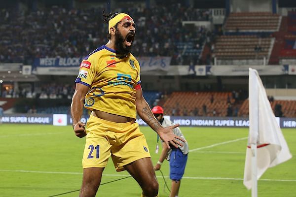 Sandesh Jhingan of Kerala Blasters after the game against Bengaluru FC (Image: ISL)